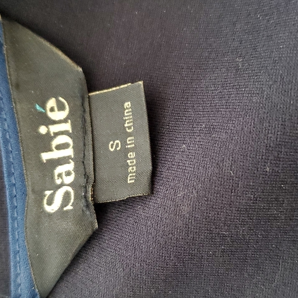 Sabie Navy Blue V-Neck Ruffle Dress SZ MD - Picture 7 of 9